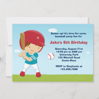 Invitación a la fiesta de cumpleaños del béisbol