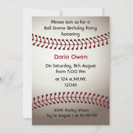 Invitación a la fiesta de cumpleaños del béisbol