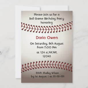 Invitación a la fiesta de cumpleaños del béisbol
