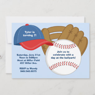 Invitación a la fiesta de cumpleaños del béisbol