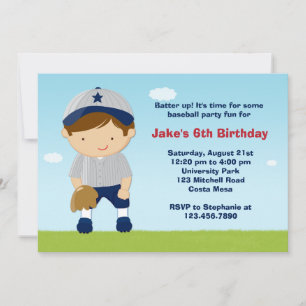 Invitación a la fiesta de cumpleaños del béisbol