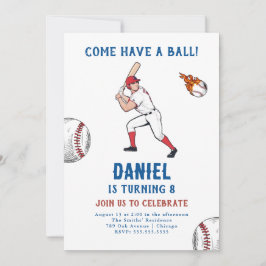 Invitación a la fiesta de cumpleaños del béisbol