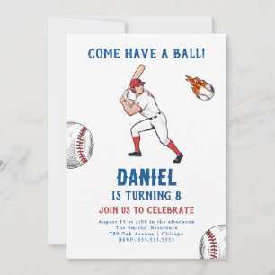 Invitación a la fiesta de cumpleaños del béisbol