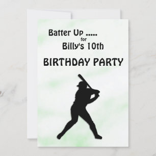 Invitación a la fiesta de cumpleaños del béisbol