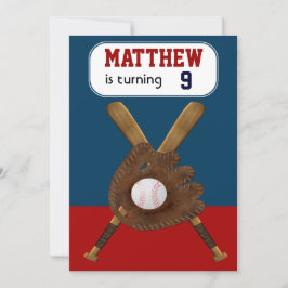 Invitación a la fiesta de cumpleaños del béisbol