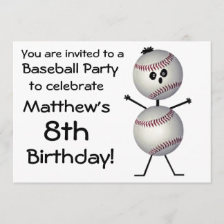 Invitación a la fiesta de cumpleaños del béisbol