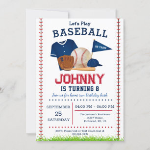 Invitación a la fiesta de cumpleaños del béisbol