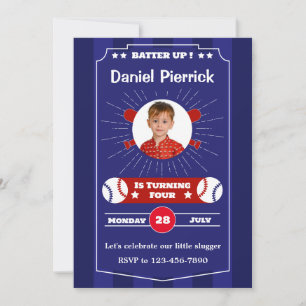 Invitación a la fiesta de cumpleaños del béisbol a