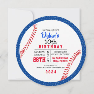 Invitación a la fiesta de cumpleaños del BÉISBOL r