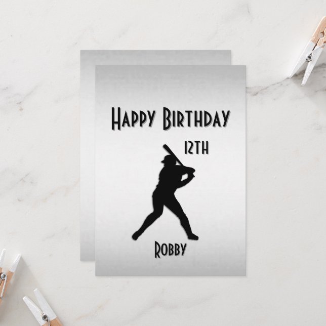 Invitación a la fiesta de cumpleaños del béisbol S (Anverso/Reverso In Situ)