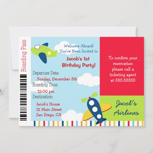 Invitación a la fiesta de cumpleaños del billete a (Anverso)
