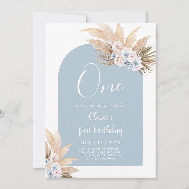 Invitación a la fiesta de cumpleaños del Boho Boy (Anverso)