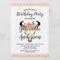 Invitación a la fiesta de cumpleaños del Boho Moda