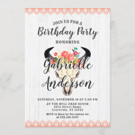 Invitación a la fiesta de cumpleaños del Boho Moda
