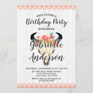 Invitación a la fiesta de cumpleaños del Boho Moda