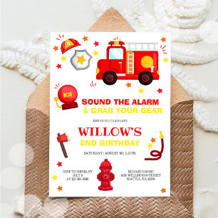 Invitación a la fiesta de cumpleaños del bombero