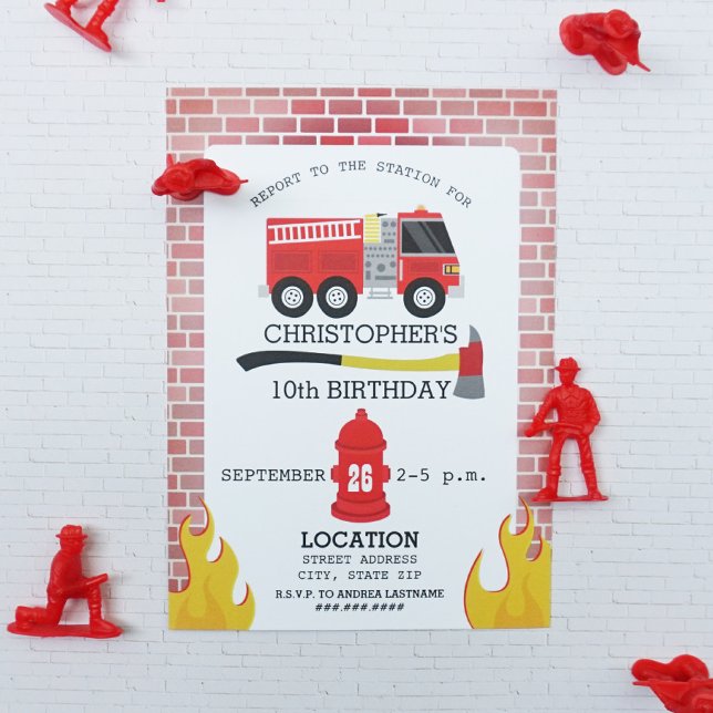 Invitación a la fiesta de cumpleaños del bombero (Subido por el creador)