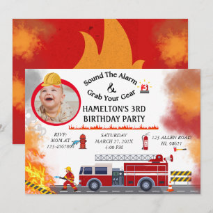 Invitación a la fiesta de cumpleaños del bombero d