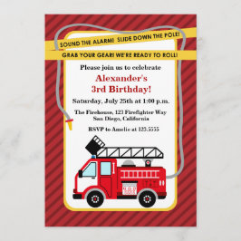 Invitación a la fiesta de cumpleaños del bombero d