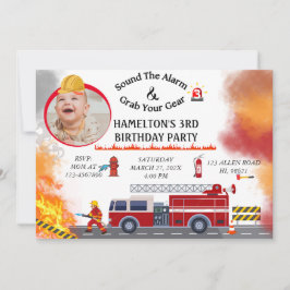 Invitación a la fiesta de cumpleaños del bombero d