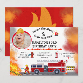 Invitación a la fiesta de cumpleaños del bombero d