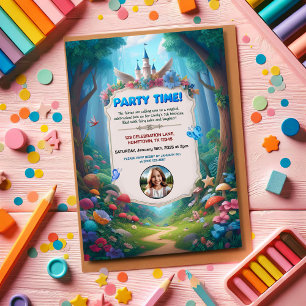 Invitación a la fiesta de cumpleaños del bosque in