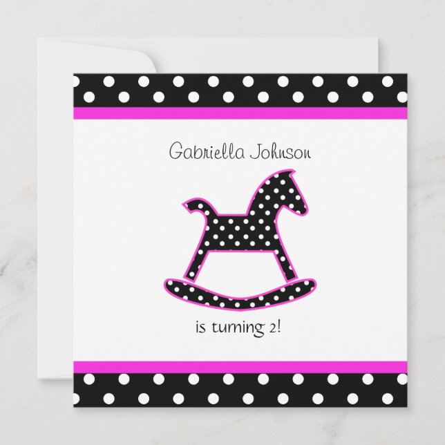 Invitación a la fiesta de cumpleaños del caballo d (Anverso)