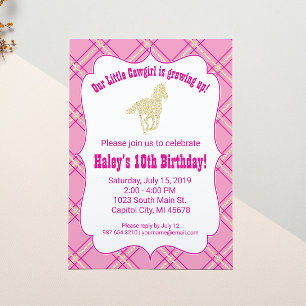 Invitación a la fiesta de cumpleaños del caballo d