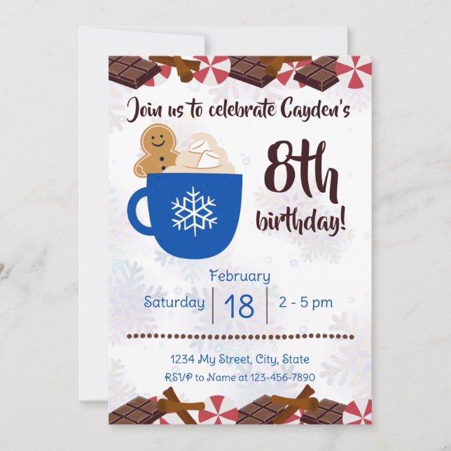 Invitación a la fiesta de cumpleaños del Cacao cal (Anverso)