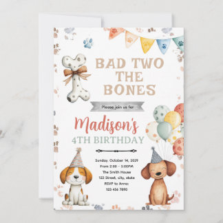 Invitación a la fiesta de cumpleaños del cachorro