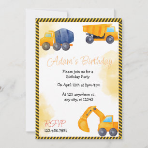 Invitación a la fiesta de cumpleaños del camión de