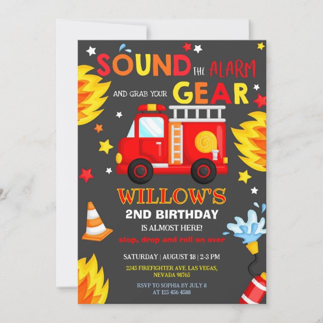 Invitación a la Fiesta de Cumpleaños del Camión de (Anverso)