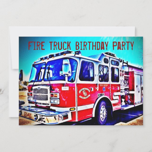 Invitación a la fiesta de cumpleaños del Camión de (Anverso)