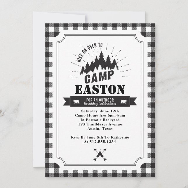 Invitación a la fiesta de cumpleaños del campament (Anverso)