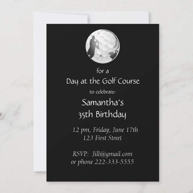Invitación a la fiesta de cumpleaños del campo de  (Reverso)