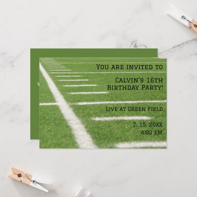 Invitación a la fiesta de cumpleaños del campo de  (Anverso/Reverso In Situ)