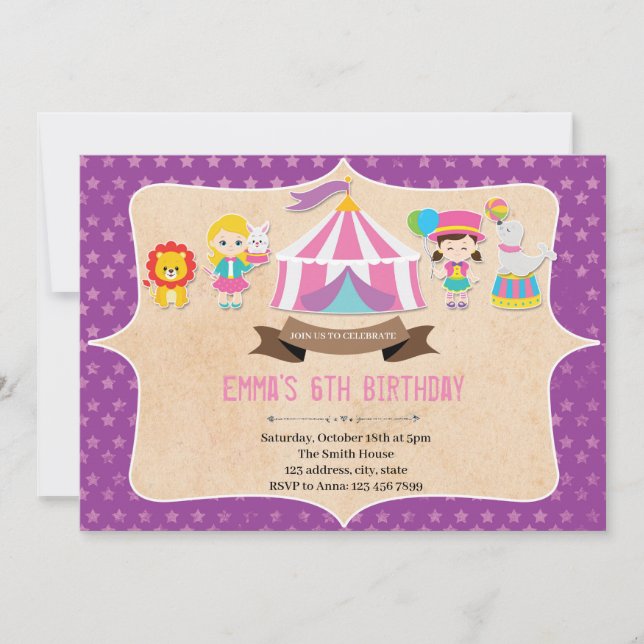 Invitación a la fiesta de cumpleaños del carnaval  (Anverso)