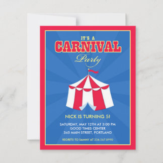 Invitación a la fiesta de cumpleaños del Carnaval