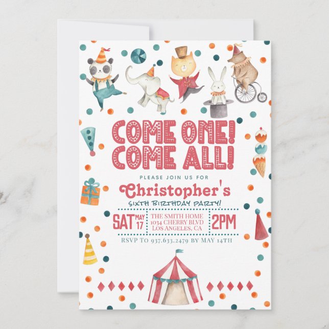 Invitación a la fiesta de cumpleaños del Carnaval  (Anverso)