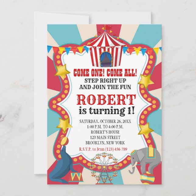 Invitación a la fiesta de cumpleaños del Carnaval  (Anverso)