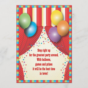 Invitación a la fiesta de cumpleaños del Carnaval