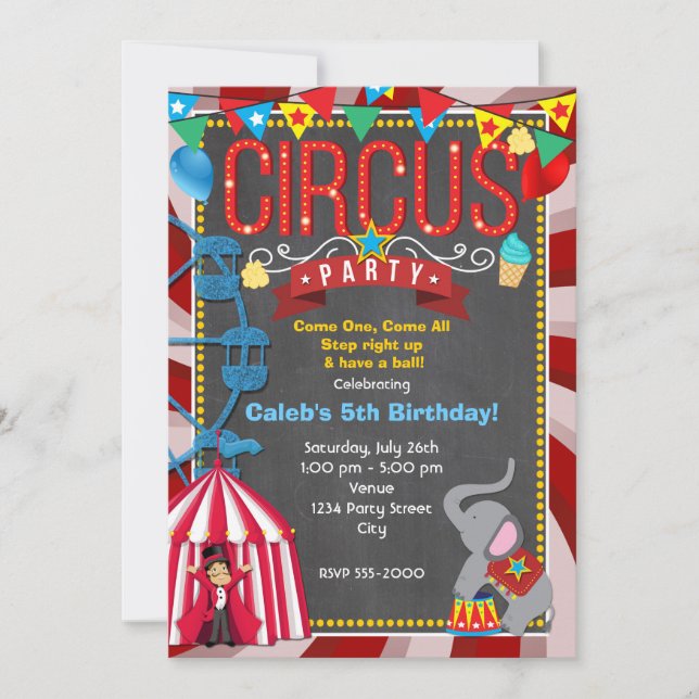 Invitación a la fiesta de cumpleaños del carnaval  (Anverso)