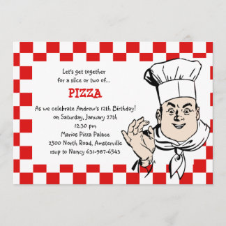 Invitación a la fiesta de cumpleaños del chef