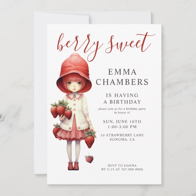 Invitación a la fiesta de cumpleaños del Chica Ber (Anverso)