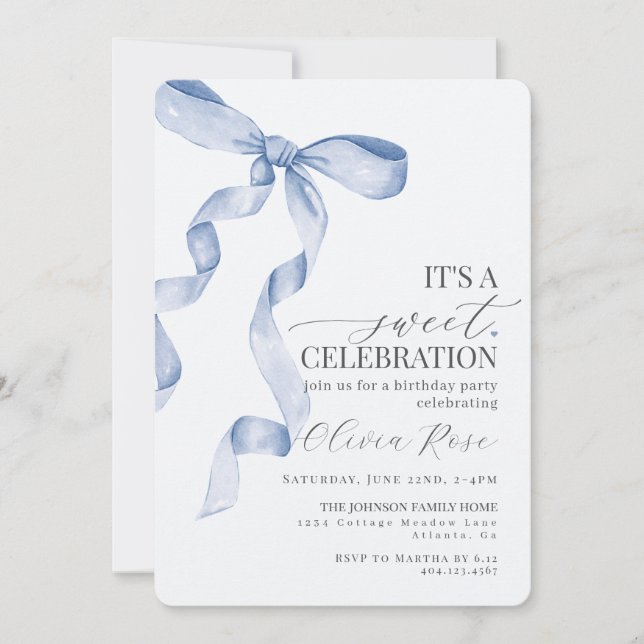 Invitación a la fiesta de cumpleaños del Chica Blu (Anverso)