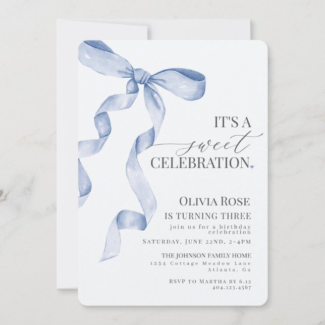Invitación a la fiesta de cumpleaños del Chica Blu (Anverso)