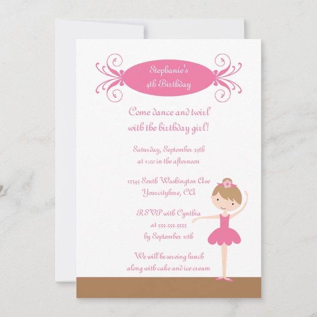 Invitación a la fiesta de cumpleaños del chica cua (Anverso)
