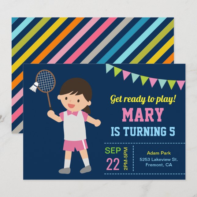 Invitación a la fiesta de cumpleaños del Chica Cut (Anverso / Reverso)