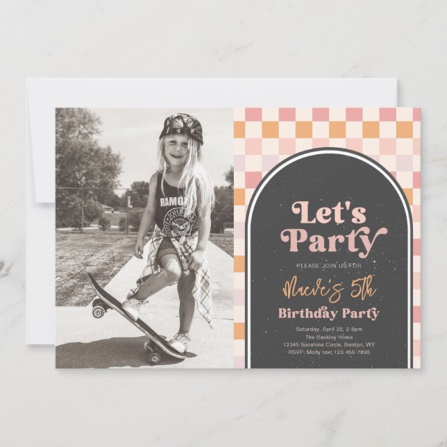 Invitación a la fiesta de cumpleaños del Chica de  (Anverso)
