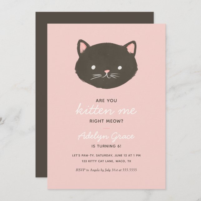 Invitación a la fiesta de cumpleaños del Chica de  (Anverso / Reverso)